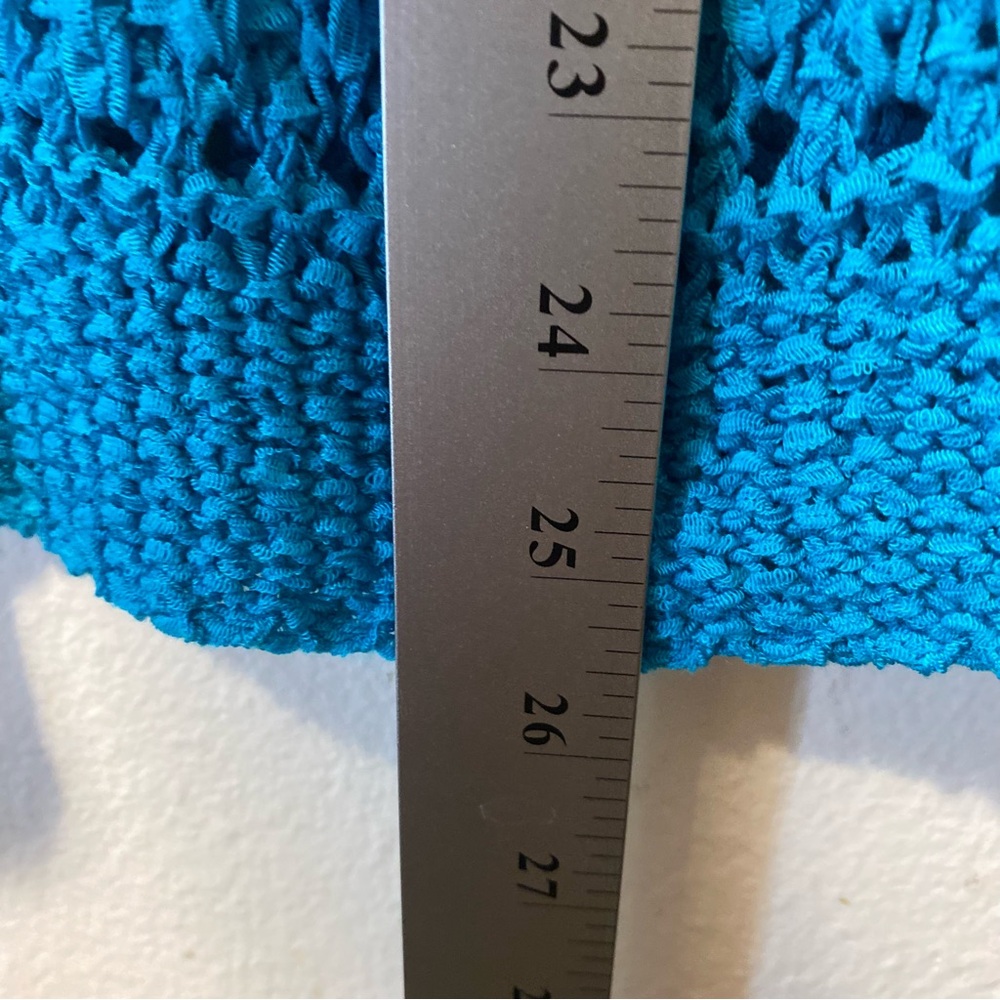 Evan Picone Vibrant Blue Textured Top Petites‎ Short Sleeve Sweater Pullover New - Picture 8 of 11